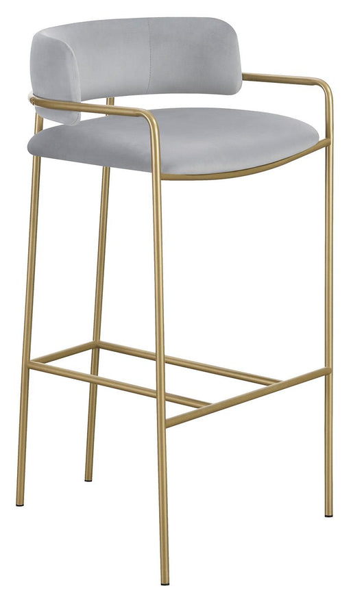 Comstock Upholstered Low Back Stool Grey and Gold image