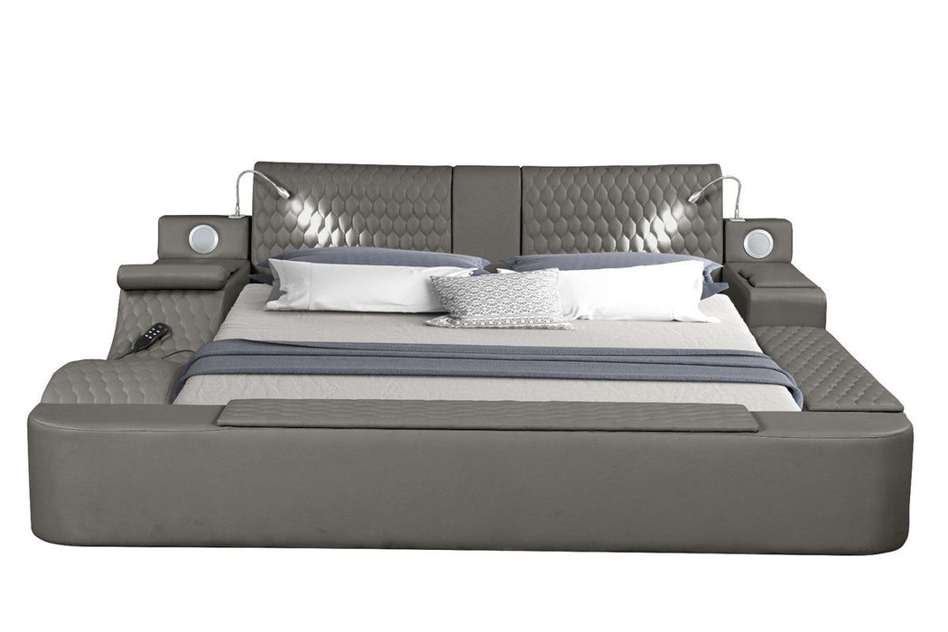 Galaxy Home Zoya Modern Style Queen Bed in Grey image