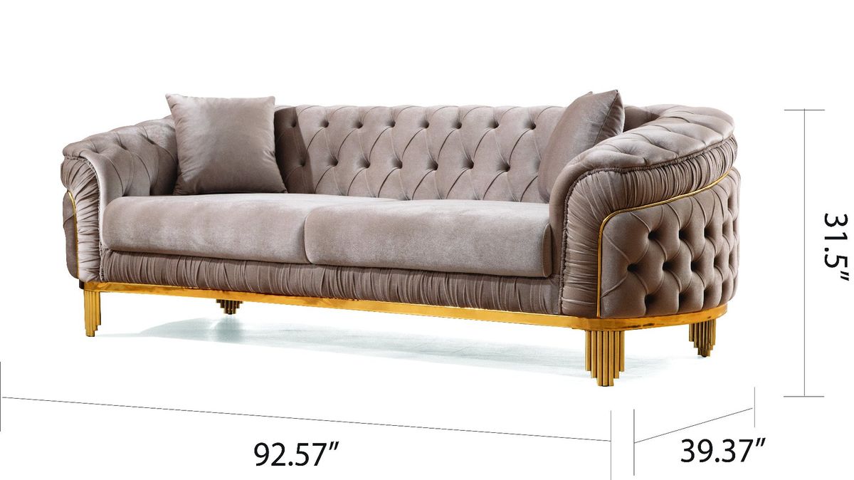 Galaxy Home Vanessa Sofa in Taupe