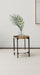 Adhvik Round Accent Table with Marble Shelf Natural and Black image