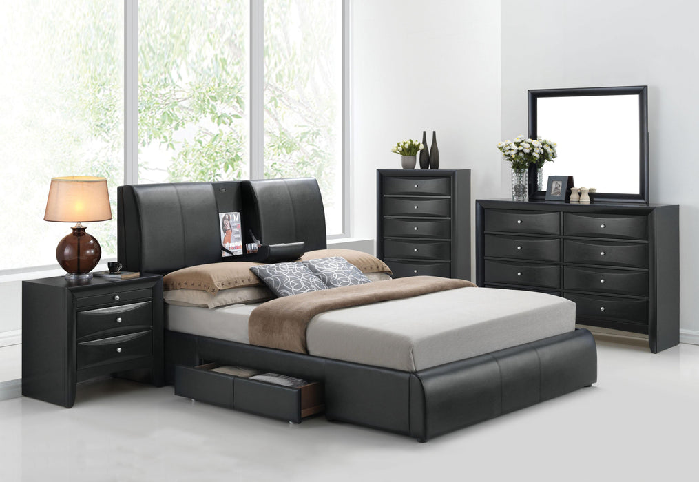 Kofi Black PU Queen Bed image