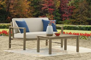 Fynnegan Outdoor Loveseat with Table (Set of 2)