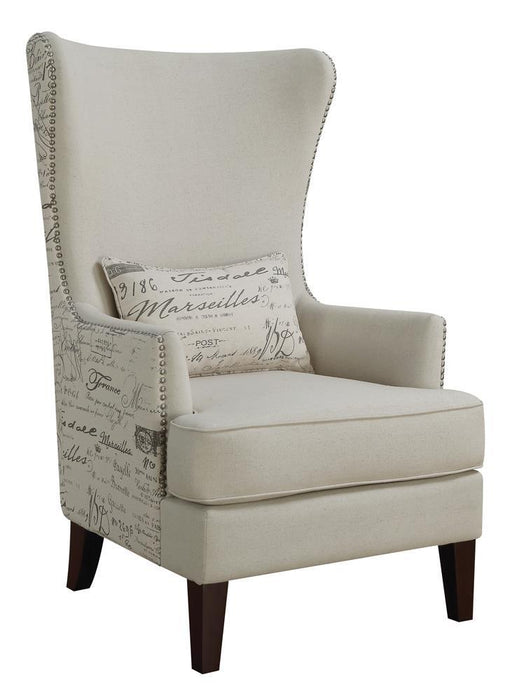 Pippin Curved Arm High Back Accent Chair Cream