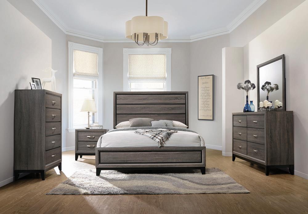 Watson Eastern King & Queen Bed Grey Oak and Black