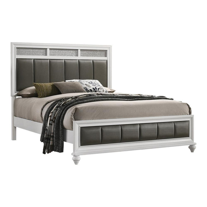 Barzini California King, E.King, & Queen Upholstered Panel Bed White