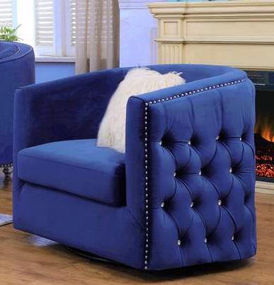 Galaxy Home Afreen Upholstered Chair in Navy GHF-808857722010 image