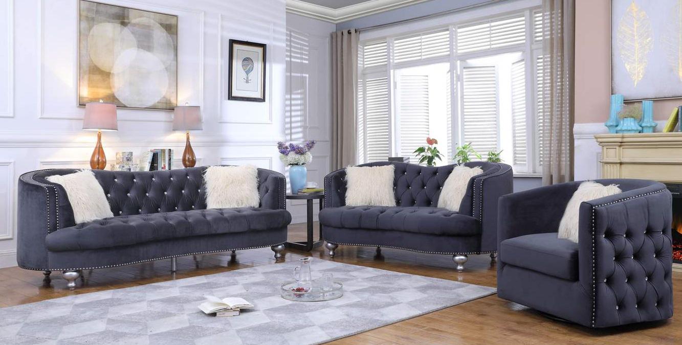 Galaxy Home Afreen Upholstered Loveseat in Gray GHF-808857661579