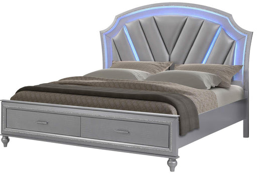 Galaxy Home Amber King Storage Bed in Silver GHF-808857661128 image