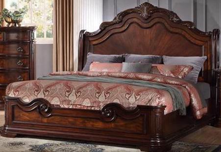 Galaxy Home Bombay King Panel Bed in Warm Cherry GHF-808857896520 image
