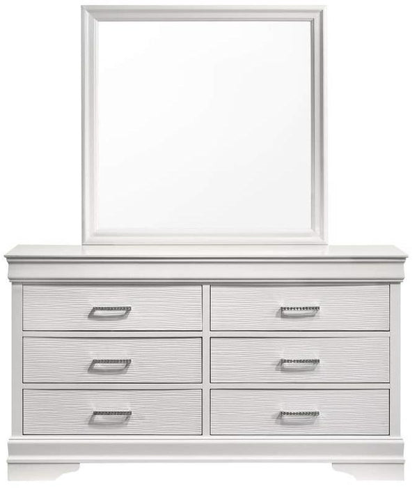 Galaxy Home Brooklyn 6 Drawer Dresser in White GHF-733569235551