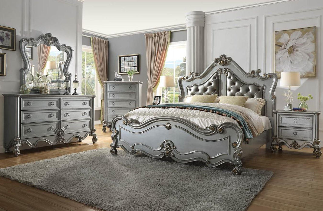 Galaxy Home Destiny King Panel Bed in Silver GHF-808857627100