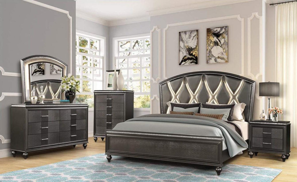 Galaxy Home Ginger Queen Panel Bed in Gunmetal Copper GHF-808857868299