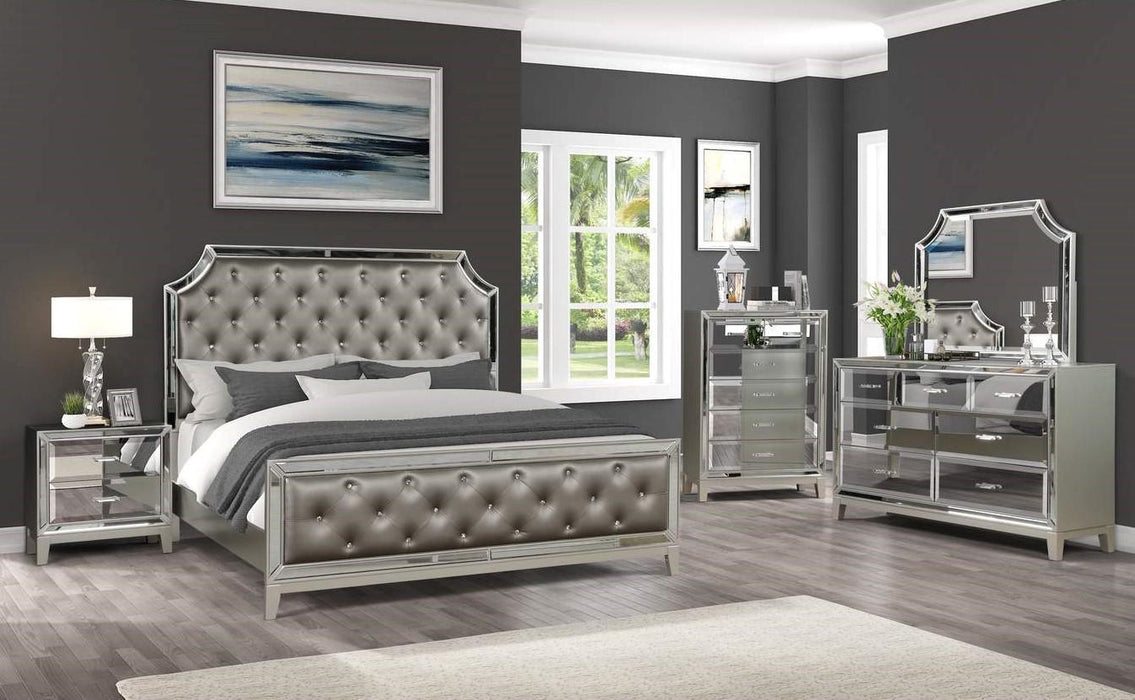 Galaxy Home Harmony Full Panel Bed in Silver GHF-808857537744