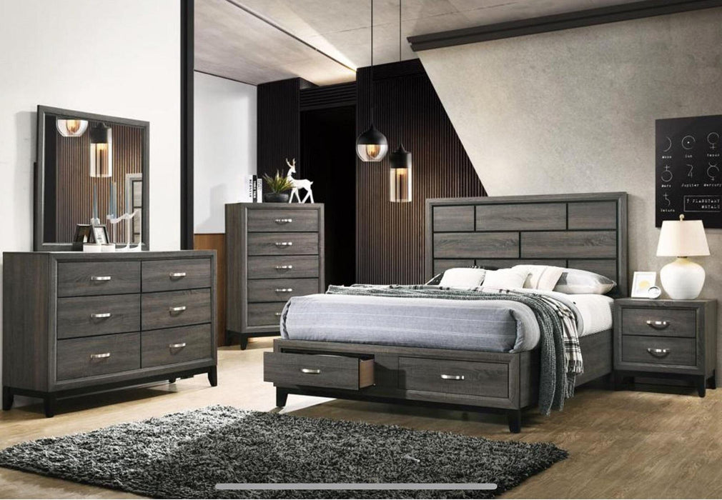 Galaxy Home Hudson 2 Drawer Nightstand in Foil Grey GHF-808857696809