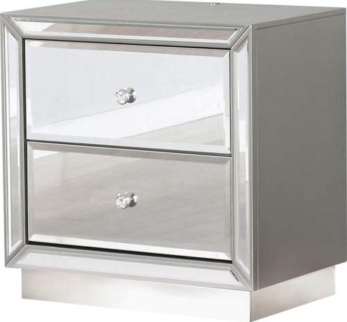 Galaxy Home Infinity 2 Drawer Nightstand in Silver GHF-808857510181 image