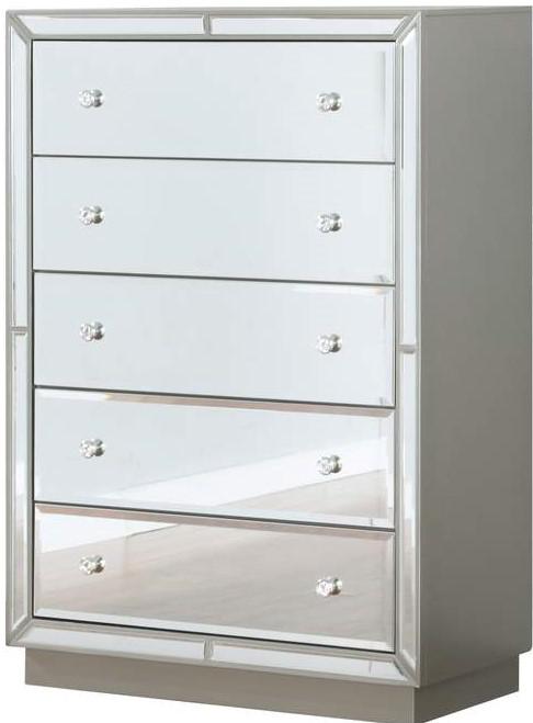 Galaxy Home Infinity 5 Drawer Chest in Silver GHF-808857942319 image