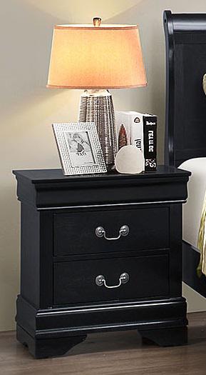 Galaxy Home Louis Phillipe 2 Drawer Nightstand in Black GHF-808857540270 image