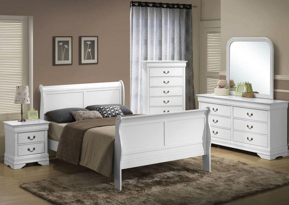 Galaxy Home Louis Phillipe 2 Drawer Nightstand in White GHF-808857603500