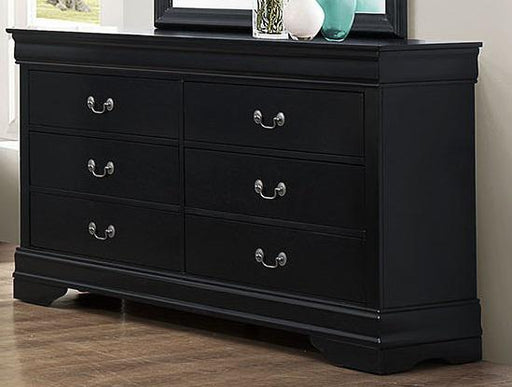 Galaxy Home Louis Phillipe 6 Drawer Dresser in Black GHF-808857914866 image