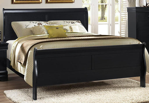 Galaxy Home Louis Phillipe King Sleigh Bed in Black GHF-808857561558 image