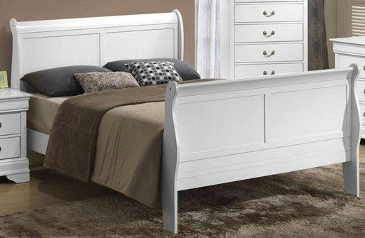 Galaxy Home Louis Phillipe Twin Sleigh Bed in White GHF-808857832894 image