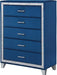 Galaxy Home Sapphire 5 Drawer Chest in Navy GHF-808857750792 image