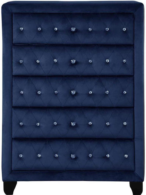 Galaxy Home Sophia 5 Drawer Chest in Blue GHF-733569243150 image