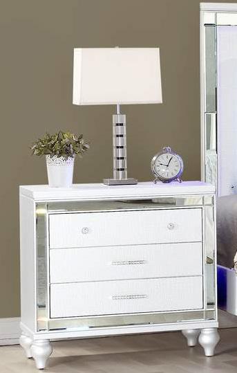 Galaxy Home Sterling 3 Drawer Nightstand in White GHF-808857739766 image