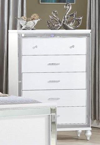 Galaxy Home Sterling 5 Drawer Chest in White GHF-808857981936 image