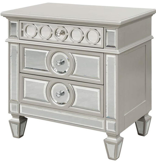 Galaxy Home Symphony 3 Drawer Nightstand in Silver GHF-808857505200 image