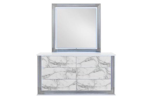 YLIME WHITE MARBLE MIRROR WITH LED image