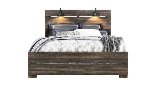 LINWOOD DARK OAK QUEEN BED WITH LAMPS image