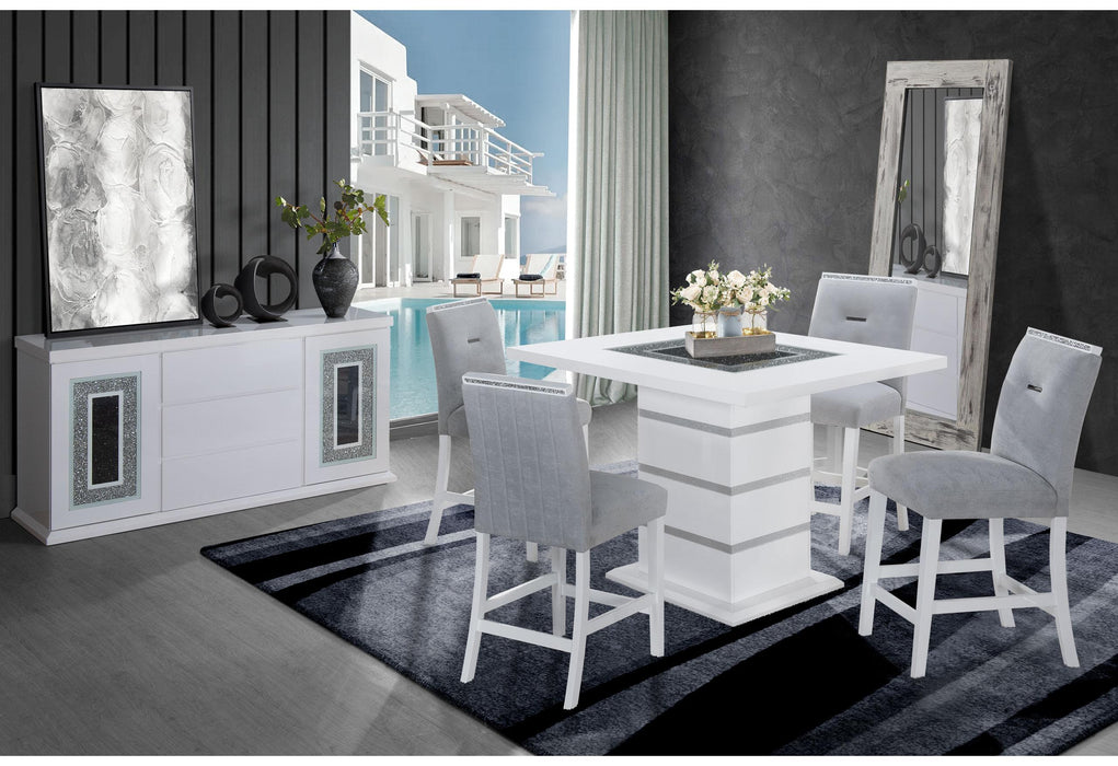 MONACO WHITE BAR TABLE + MONACO BS-N