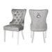 Galaxy Home Erica Stainless Steel Legs Dining Chair (Set of 2) in Light Grey image