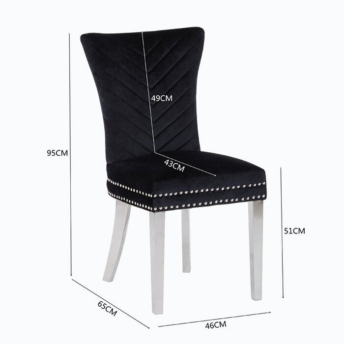 Galaxy Home Eva Stainless Steel Dining Chair (Set of 2) in Black