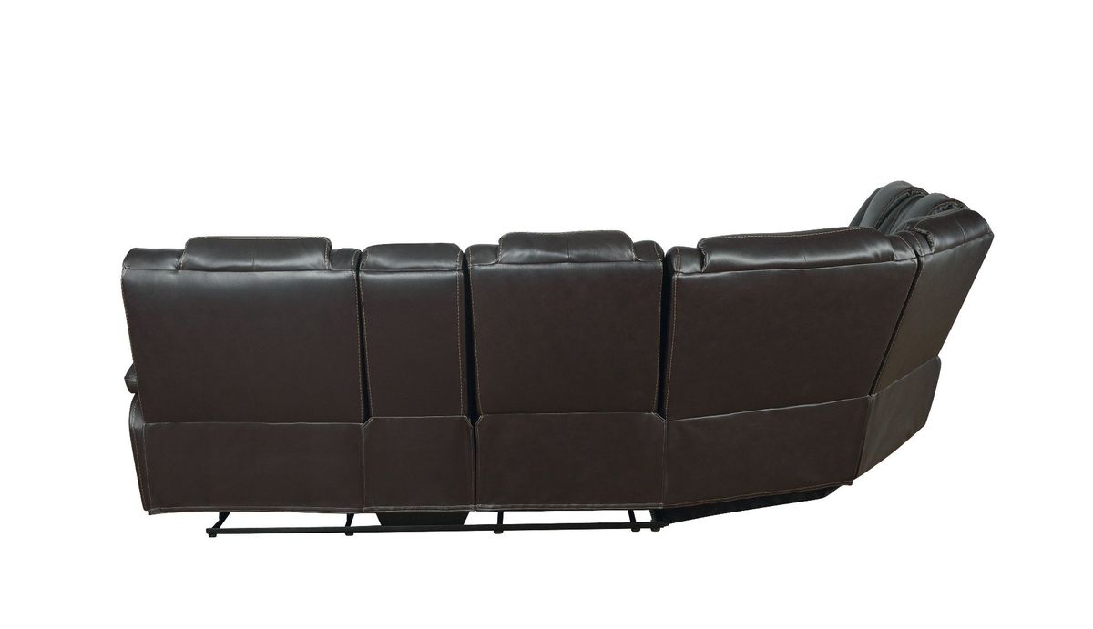 Galaxy Home Hong Kong Power Reclining Sectional in Black