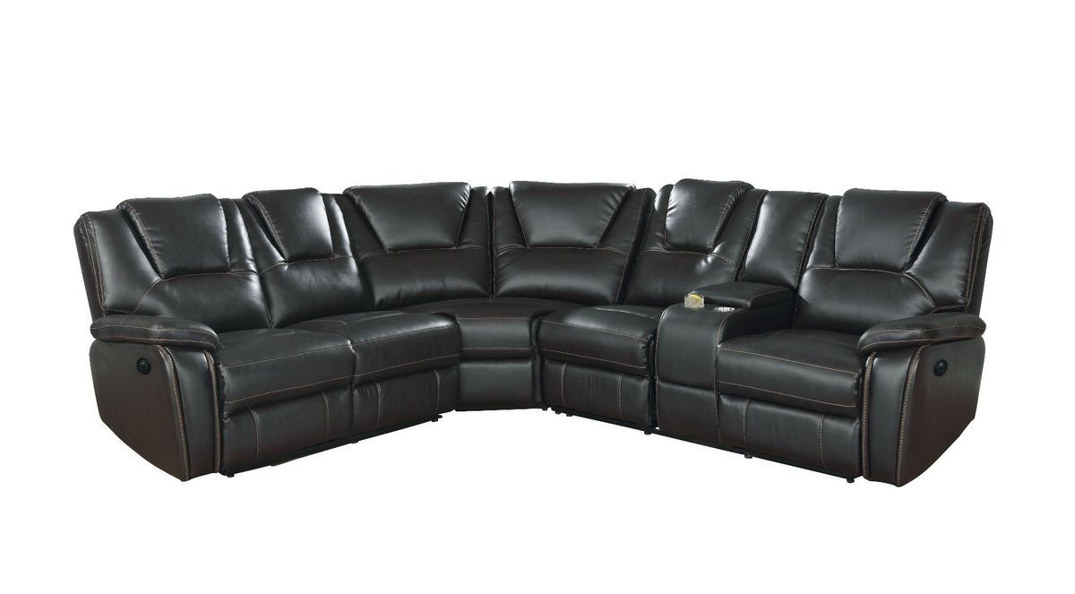 Galaxy Home Hong Kong Power Reclining Sectional in Black