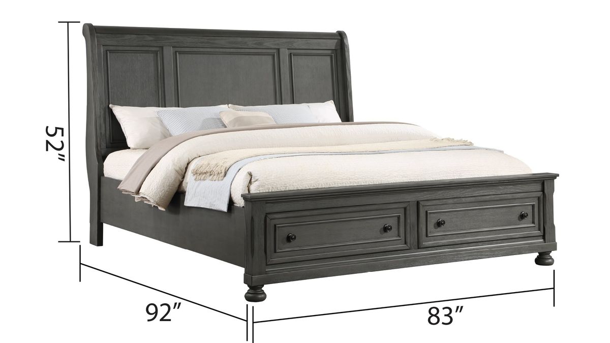 Galaxy Home Jackson King Bed in Gray