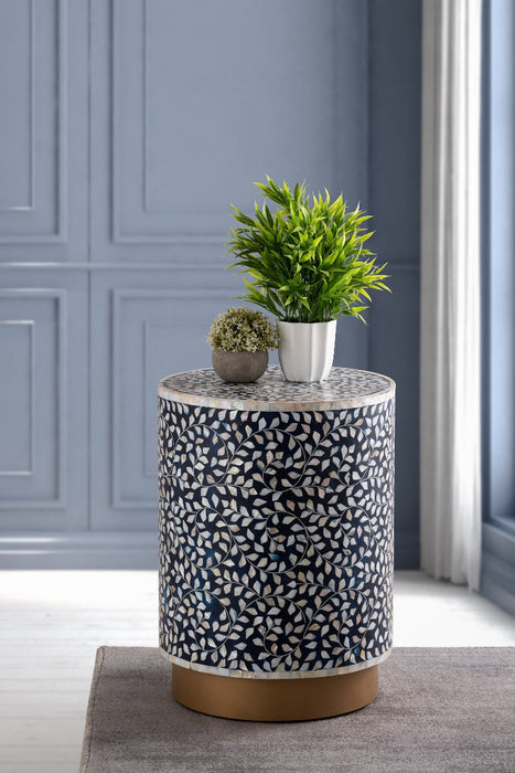 Galaxy Home Modern Luxe End Table in Navy