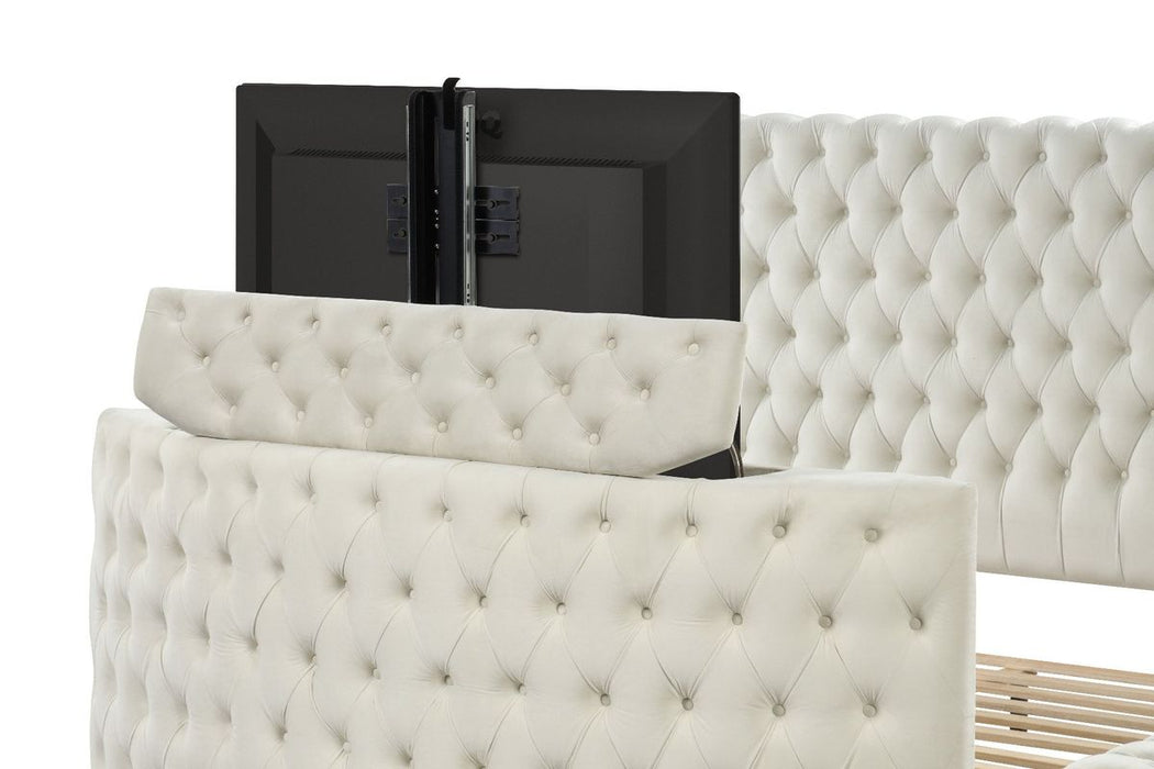 Galaxy Home Maya King Bed in Cream