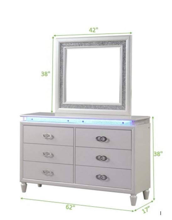 Galaxy Home Perla Dresser in Milky White