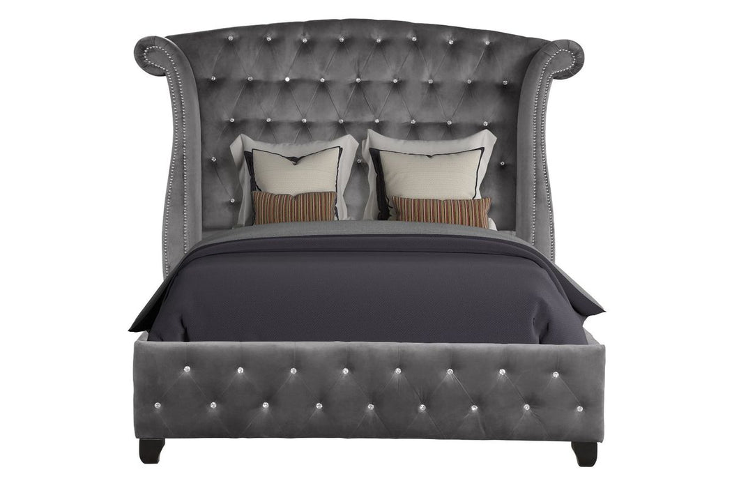 Galaxy Home Sophia Queen Bed in Gray