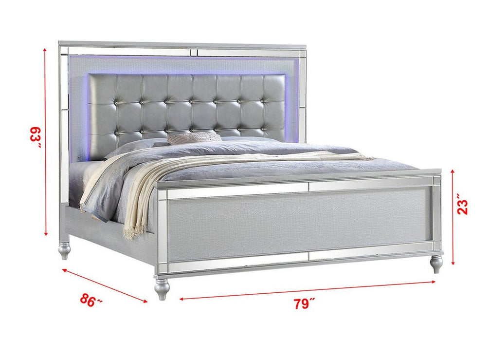 Galaxy Home Sterling King Bed in Silver