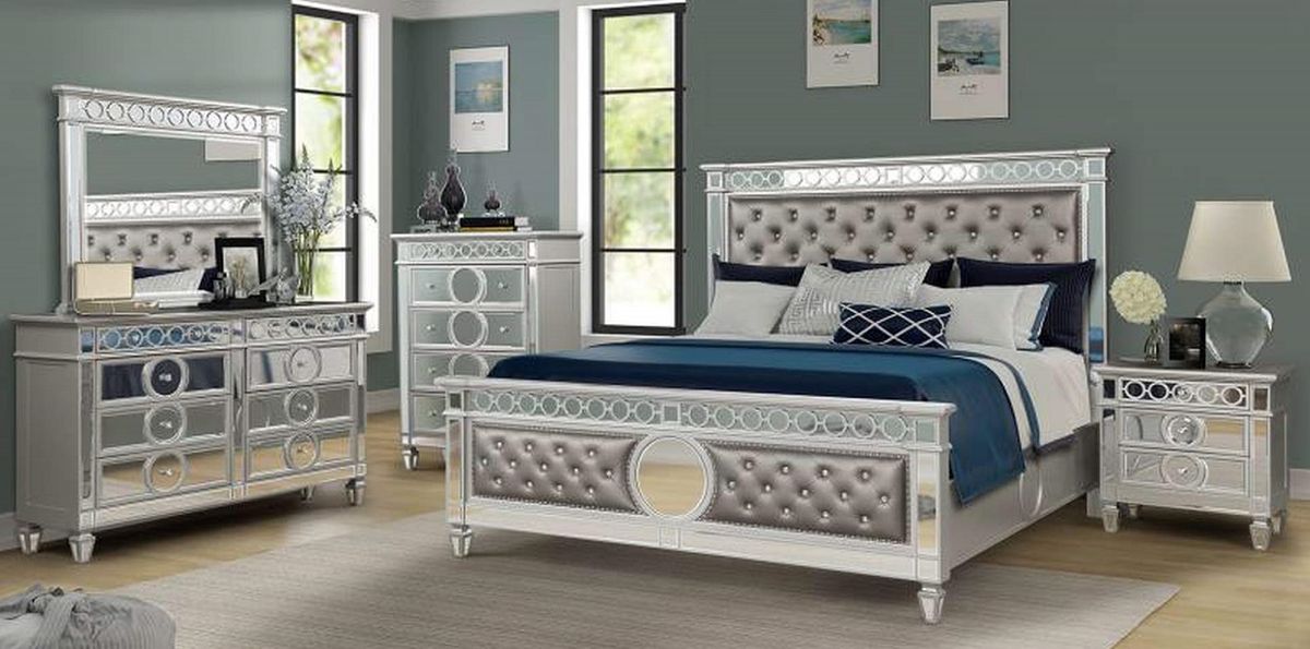 Galaxy Home Symphony King Bed in Silver